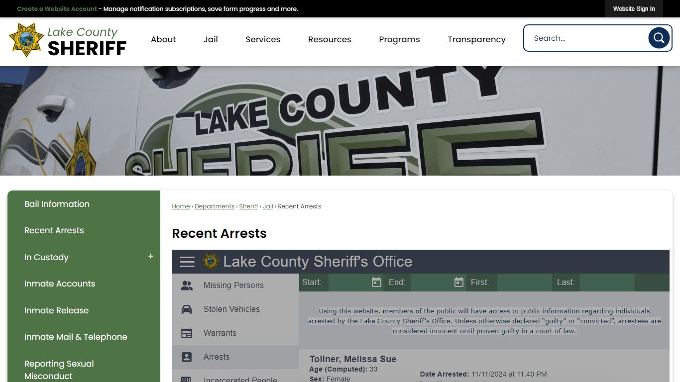 Recent Arrests | Lake County, CA