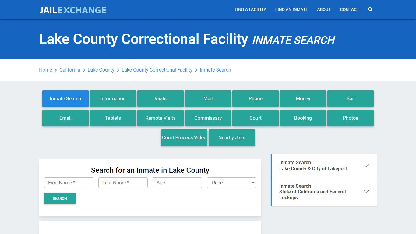 Lake County Correctional Facility Inmate Search - Jail Exchange